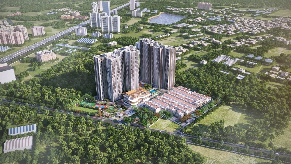 Sattva Songbird Phase 2 aerial township view